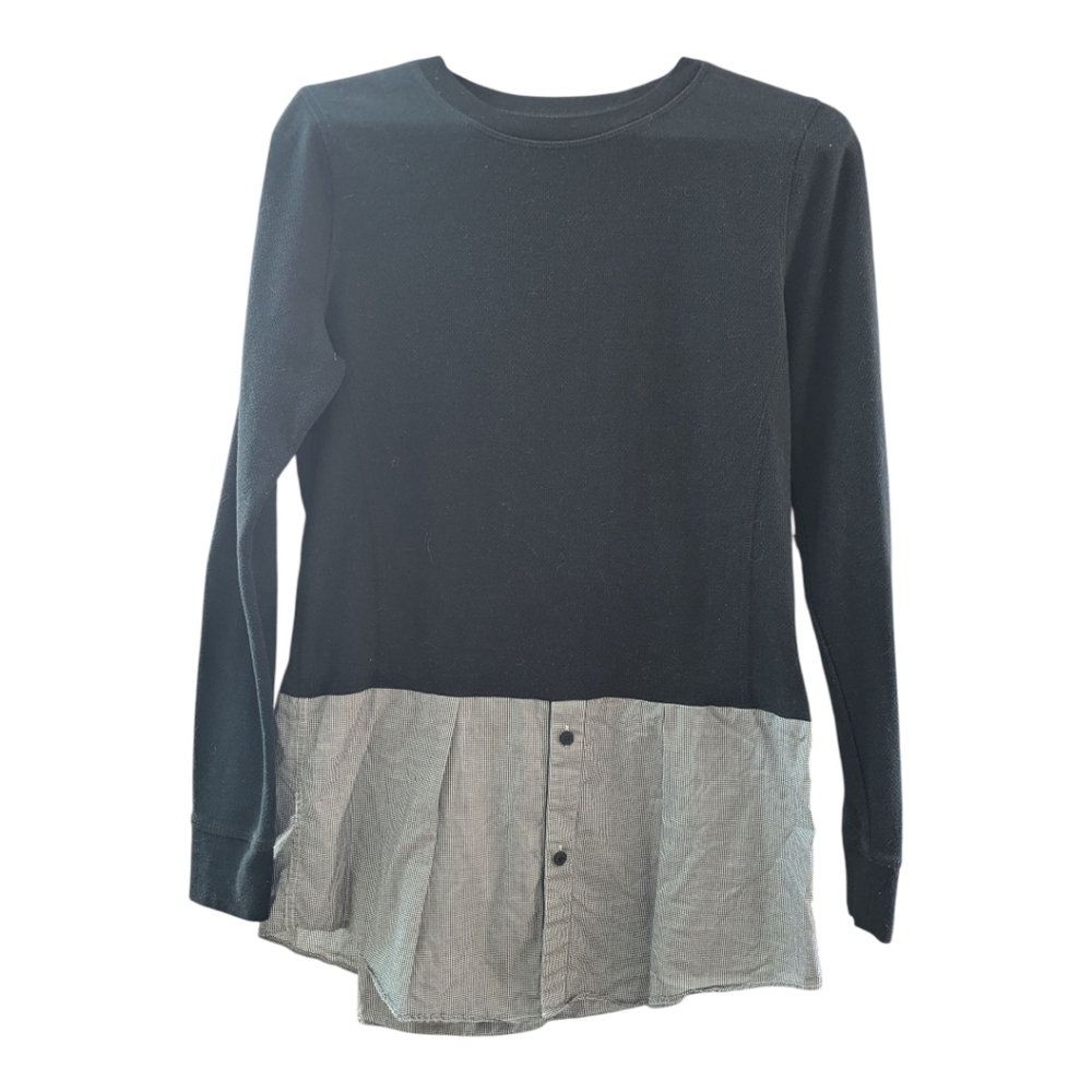 Tag Women's long sleeve Black and Gray Tee